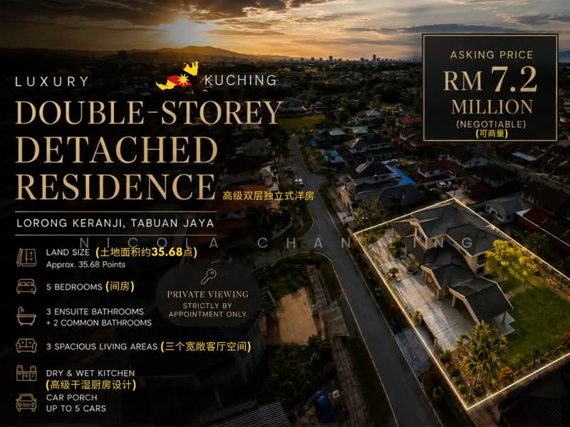 Rumah Banglo untuk Dijual di Kuching (Sarawak) - Nicola Chan - View from Above - PropertyGuru.com.my