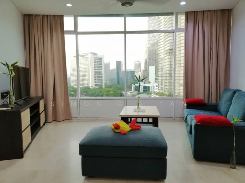 Service Residence for Sale at Vortex KLCC - Simon G A Tan - amazing view of KLCC skyline thru 4m wide windows from living room  - PropertyGuru.com.my