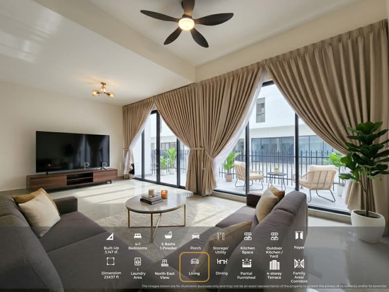 Terraced House for Rent in Damansara Perdana (Selangor) - Priscilla Tan - Living Room - PropertyGuru.com.my
