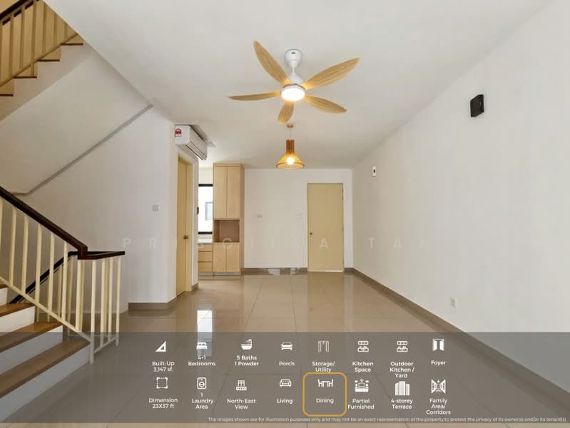 Terraced House for Rent in Damansara Perdana (Selangor) - Priscilla Tan - Living Room - PropertyGuru.com.my
