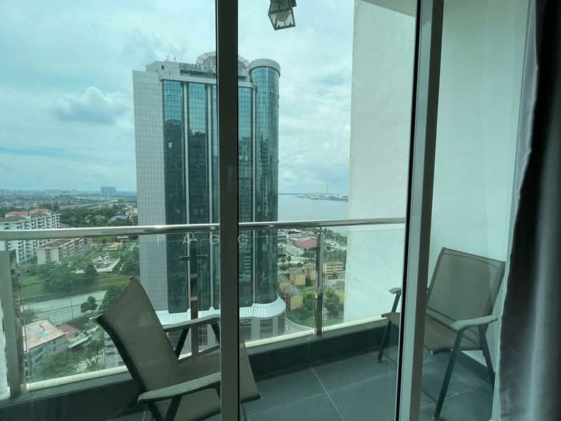 Servis Apartment untuk Dijual di Skysuites @ Meldrum Hills - Paggie Tee - Balcony - PropertyGuru.com.my