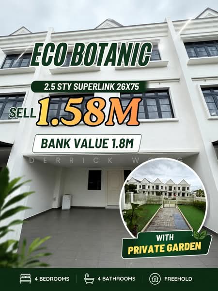 Rumah Teres 2.5-Tingkat untuk Dijual di Eco Botanic (Iskandar Puteri (Nusajaya)) - Derrick Wong - Exterior - PropertyGuru.com.my
