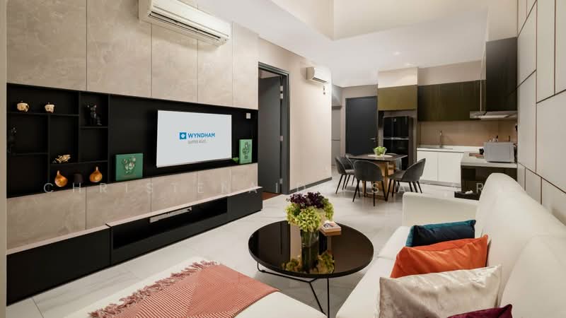 Service Residence for Rent at Wyndham Suites KLCC - Christenaida Safari - Living Room - PropertyGuru.com.my