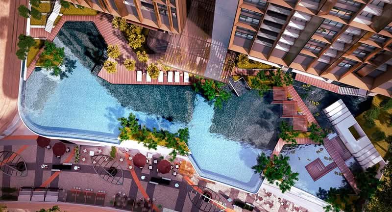Servis Apartment untuk Disewa di Lucentia Residences - KC KAW - Pool - PropertyGuru.com.my