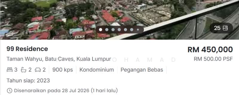Kondominium untuk Dijual di 99 Residence - Nor Mohamad - Market Price - PropertyGuru.com.my