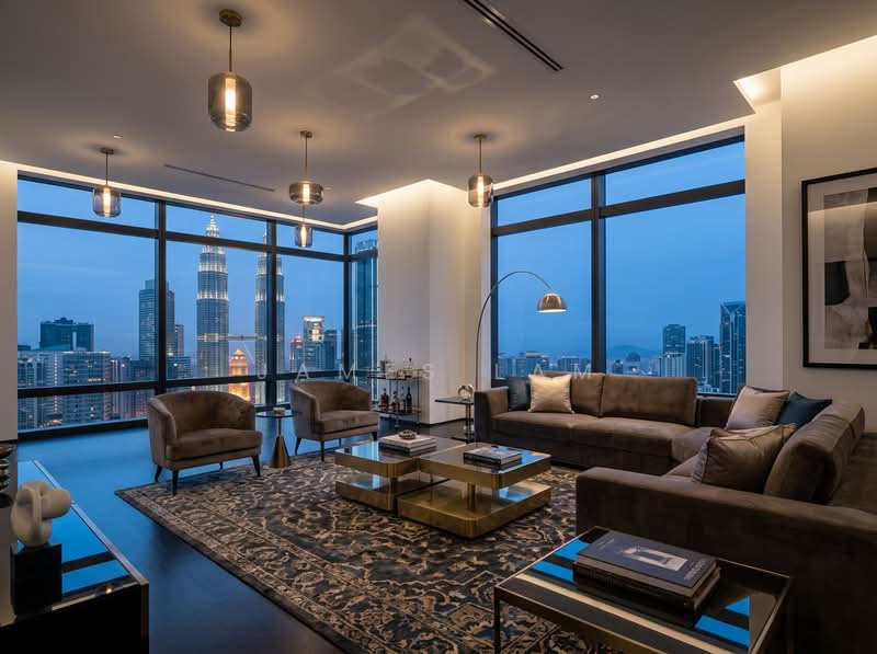 Service Residence for Sale at Four Seasons Place - James Lam - Living Room - PropertyGuru.com.my
