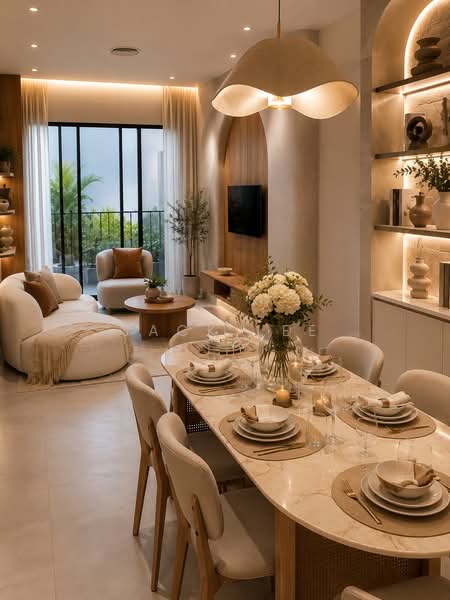 Kondominium untuk Dijual di Quartz @ Queens Residenz, Queensville - Jack Lee - Living Room - PropertyGuru.com.my
