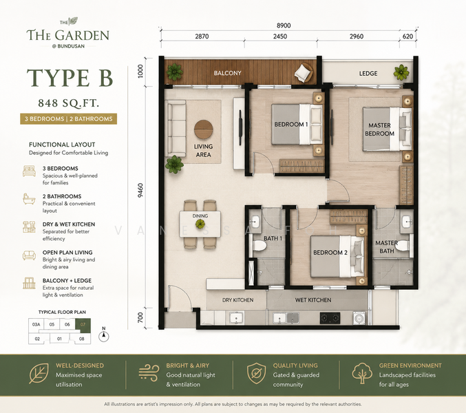 Kondominium untuk Disewa di The Garden Bundusan - Vanessa Foh - PropertyGuru.com.my