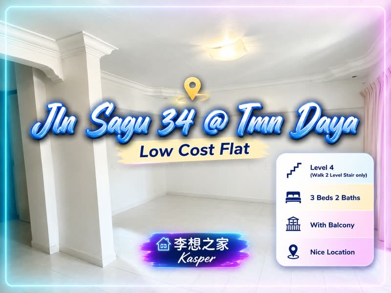 Rumah Flat untuk Dijual di Taman Daya - Jalan Sagu 34 - Kasper Lee - PropertyGuru.com.my