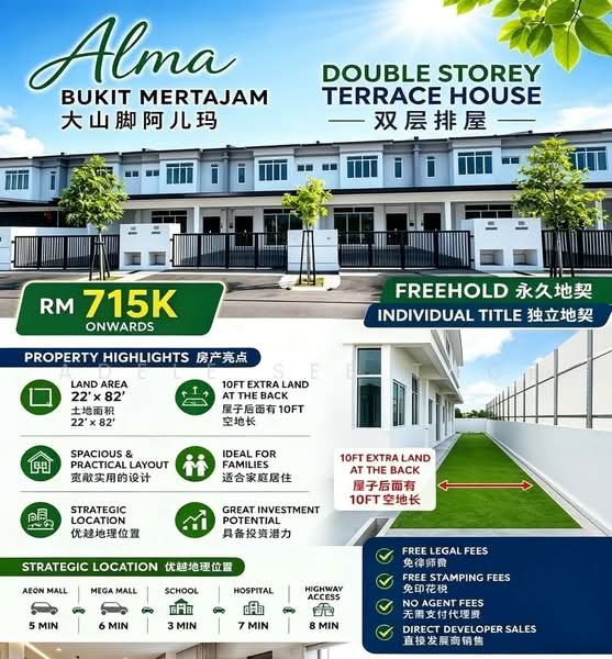2-storey Terraced House for Sale in Alma (Bukit Mertajam) - Adele See Thoe - Exterior - PropertyGuru.com.my