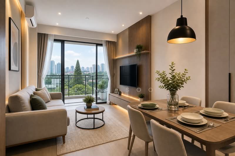 Condominium for Sale at Oaka Residences - King Soo - Living Room - PropertyGuru.com.my