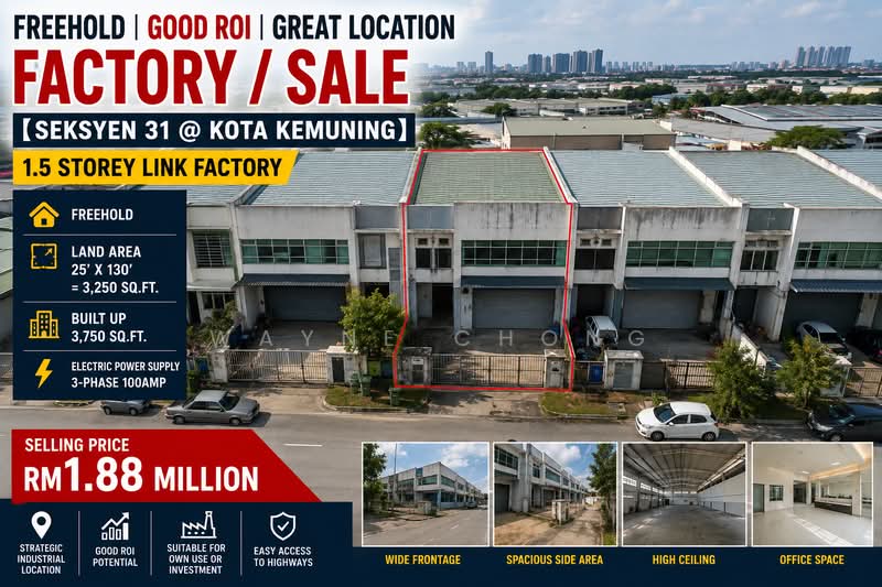 Warehouse for Sale in Kampung Baru Sungai Buloh (Sungai Buloh) - Wayne Chong - Exterior - PropertyGuru.com.my