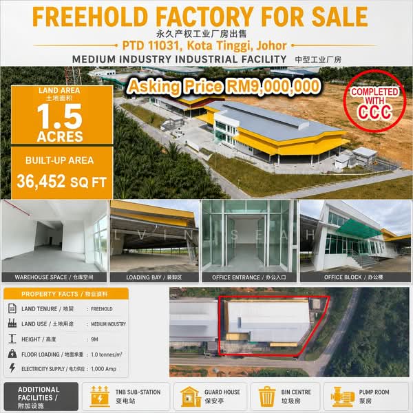 Kilang Terpisah untuk Dijual di Kawasan Perindustrian Lukut (Kota Tinggi) - Alvin Seah - Exterior - PropertyGuru.com.my