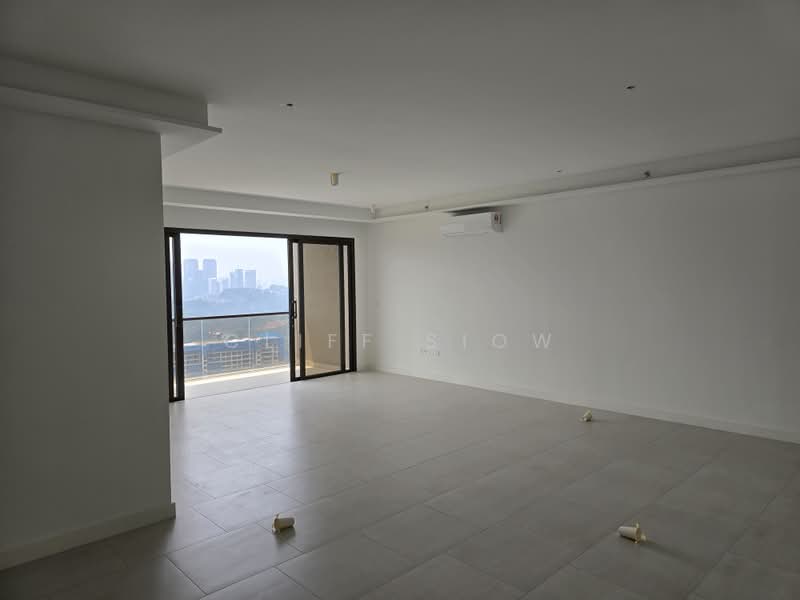 Service Residence for Sale at Jendela Residences - Cliff Siow - Living Room + Balcony - PropertyGuru.com.my