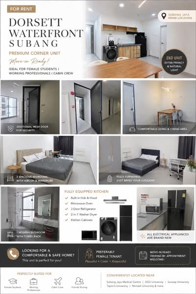 Kediaman Servis untuk Disewa di Dorsett Waterfront Subang - Katherine Lee - Kitchen - PropertyGuru.com.my