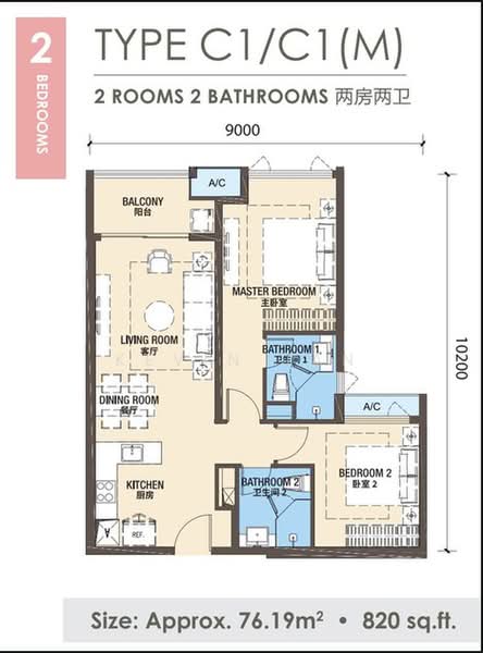 Pangsapuri untuk Dijual di R&F Princess Cove Phase 3-New Casa Suites - Kevin Tan - PropertyGuru.com.my