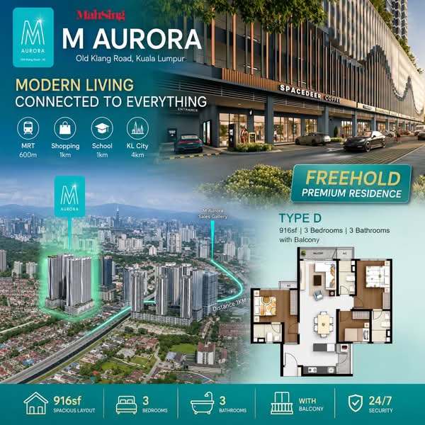 Kediaman Servis untuk Dijual di M Aurora - Chloe Ding - PropertyGuru.com.my