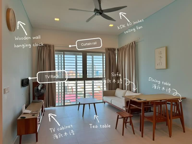 Service Residence for Rent at Cantara Residences - David Yap - Living Room - PropertyGuru.com.my