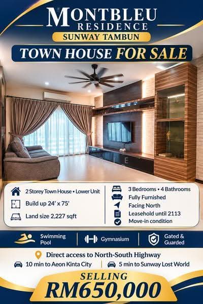 Townhouse for Sale in Tambun (Perak) - Angie Wong - Living Room - PropertyGuru.com.my