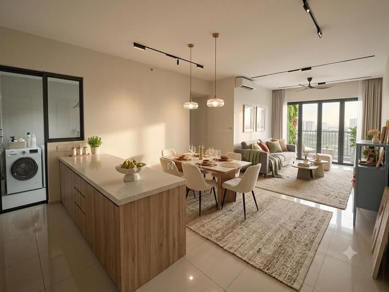 Service Residence for Rent at Sunway Belfield - Zen Law - Living Room - PropertyGuru.com.my