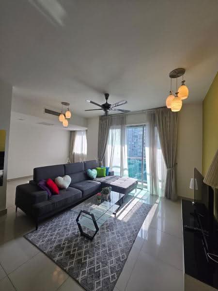 Service Residence for Sale at Solaris Dutamas - Amy Lee - Living Room - PropertyGuru.com.my