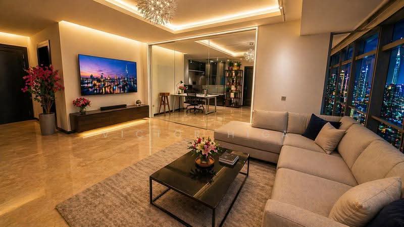 Service Residence for Rent at The Ritz-Carlton Residences - Victor Higa - Living Room - PropertyGuru.com.my