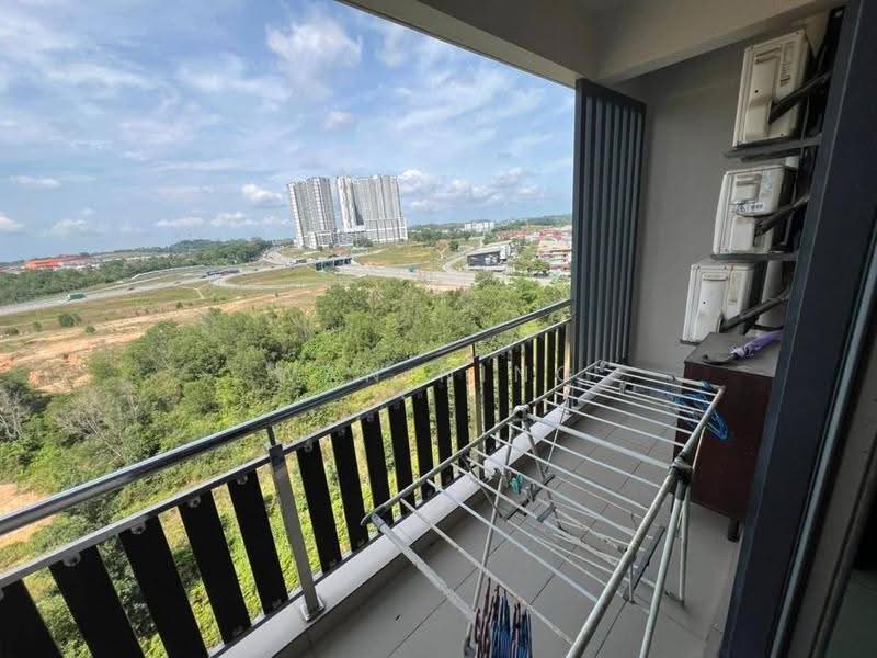 Service Residence for Sale at D'Secret Garden (Pangsapuri Kempas Indah) - Wan Ning - Balcony - PropertyGuru.com.my