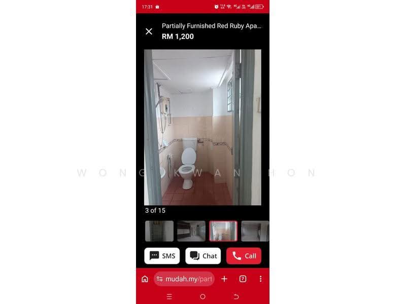 Apartment for Rent at Red Ruby 2 - Wong Kwan Hon - Bathroom - PropertyGuru.com.my