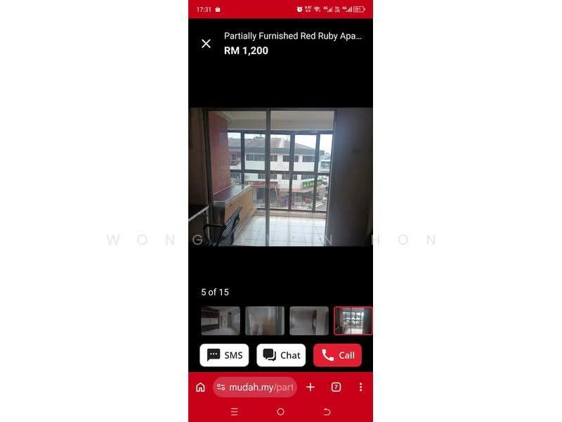 Apartment for Rent at Red Ruby 2 - Wong Kwan Hon - Balcony - PropertyGuru.com.my