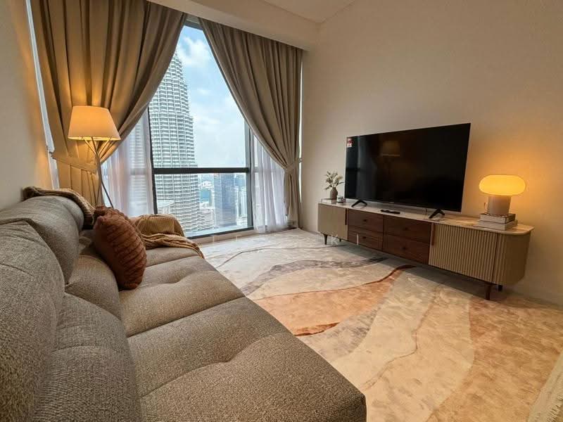 Kediaman Servis untuk Dijual di Jewel by Oxley KLCC - STEVE KI - Living Room - PropertyGuru.com.my