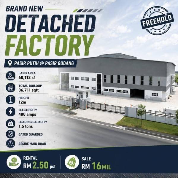 Detached Factory for Sale in Taman Pasir Putih (Pasir Gudang) - Ask Hon - PropertyGuru.com.my