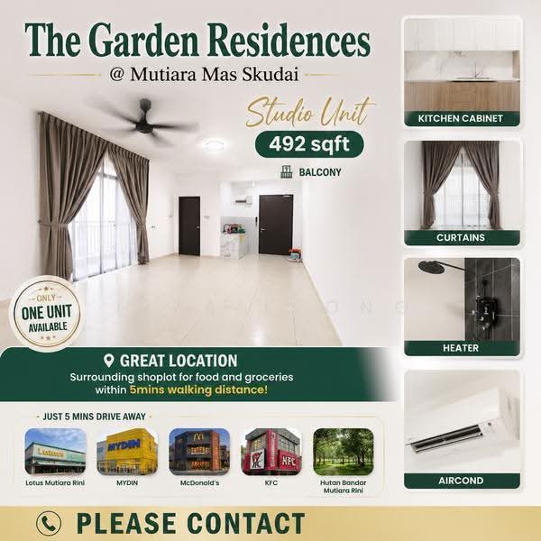 Service Residence for Sale at The Garden Residences - Liza Leong - Living Room - PropertyGuru.com.my