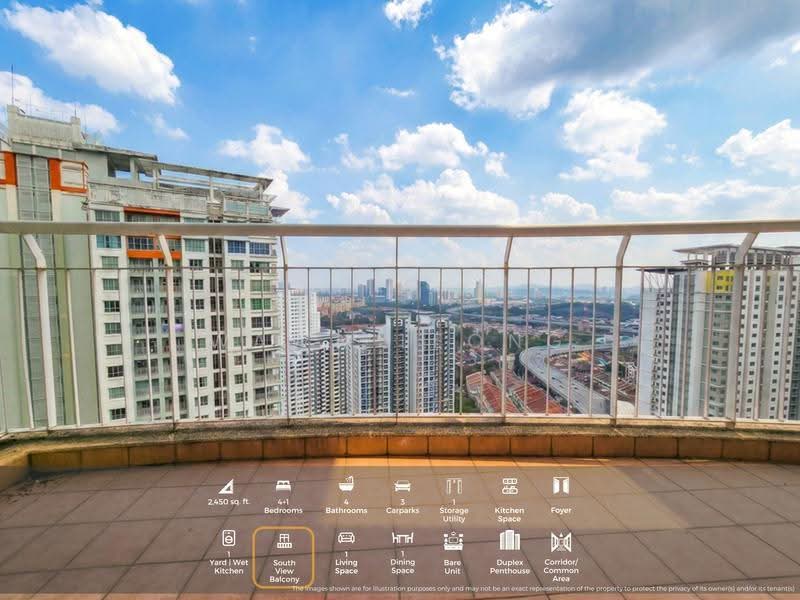 Kediaman Servis untuk Dijual di Metropolitan Square Service Residence - Wawa Leong - Balcony - PropertyGuru.com.my