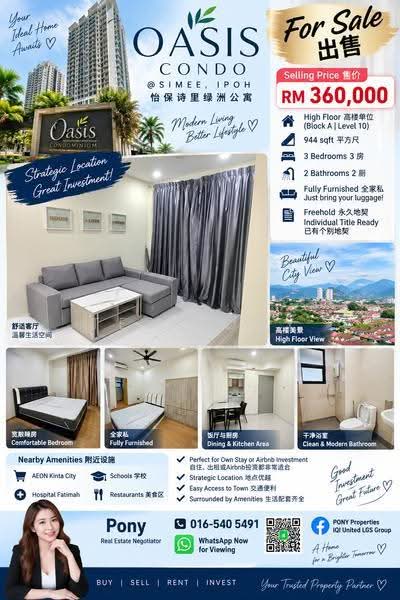 Condominium for Sale at Oasis - Tee Pony - Living Room - PropertyGuru.com.my