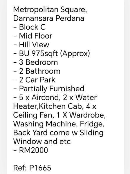 Service Residence for Rent at Metropolitan Square Service Residence - Stanley Lo - Bedroom - PropertyGuru.com.my
