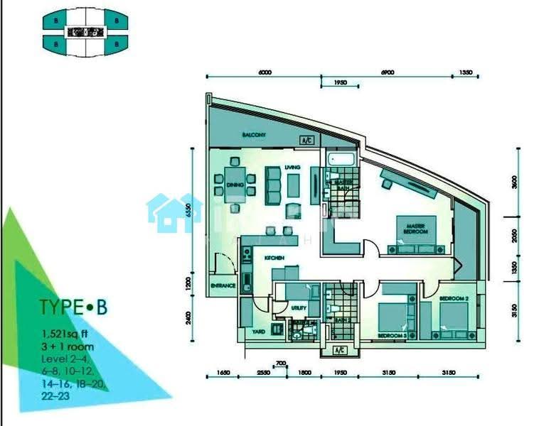 Kondominium untuk Disewa di Cristal Serin Residence - Najah Kadir - Balcony - PropertyGuru.com.my