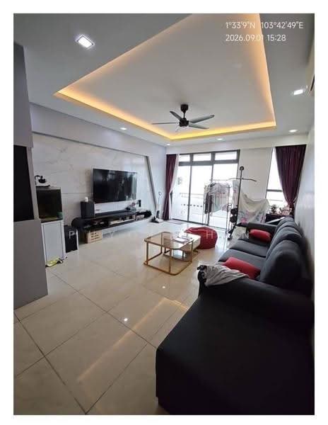 Kediaman Servis untuk Disewa di D'Secret Garden (Pangsapuri Kempas Indah) - Puyol Chin - Living Room - PropertyGuru.com.my