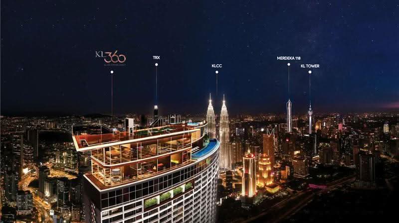 Service Residence for Sale at Serviced Residence @ KL360 - Tarsha Lim - 4 KL Iconic View - Night View - PropertyGuru.com.my