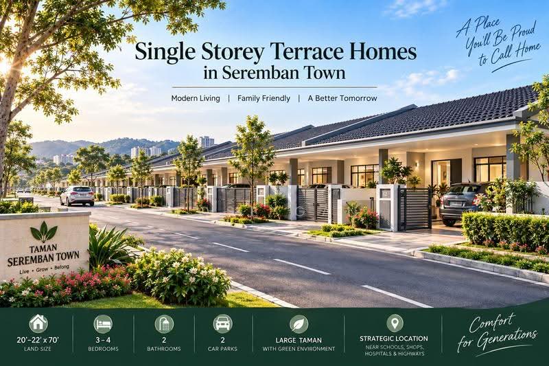 Rumah Teres 1-Tingkat untuk Dijual di Seremban (Negeri Sembilan) - Rose Gan - Exterior - PropertyGuru.com.my