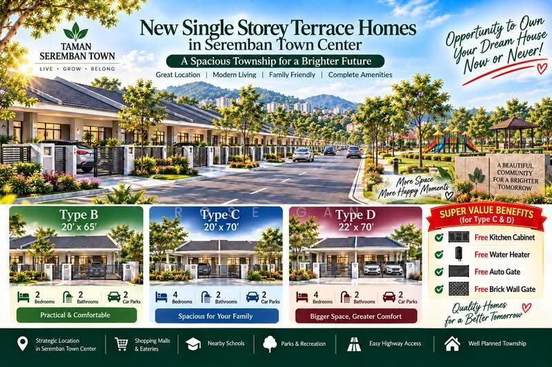 Rumah Teres 1-Tingkat untuk Dijual di Seremban (Negeri Sembilan) - Rose Gan - Exterior - PropertyGuru.com.my