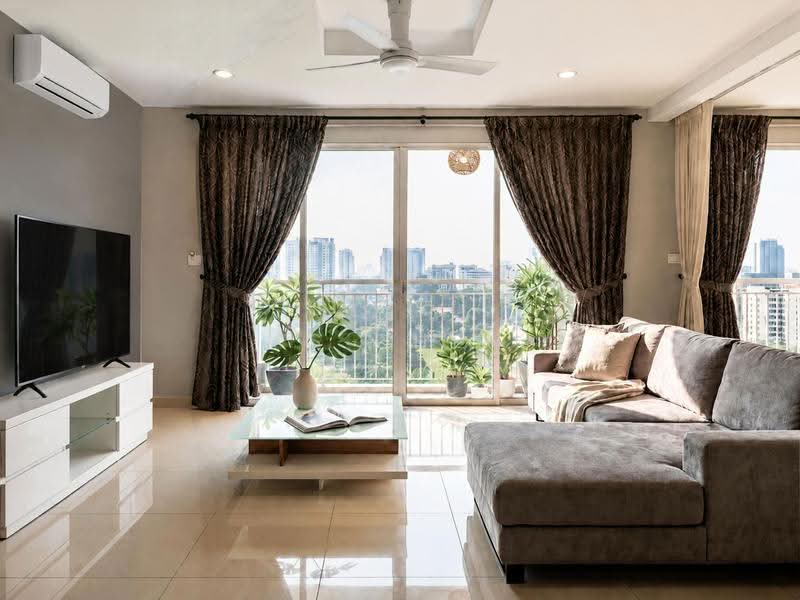 Kediaman Servis untuk Disewa di Ritze Perdana 2 - KS Chen - Living Room - PropertyGuru.com.my