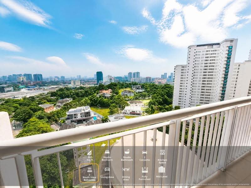 Kediaman Servis untuk Disewa di Ritze Perdana 2 - KS Chen - Balcony - PropertyGuru.com.my