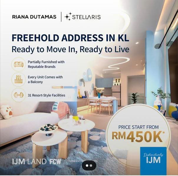 Service Residence for Sale at Stellaris @ Riana Dutamas - MH Wong - Living Room - PropertyGuru.com.my