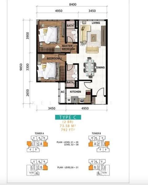 Kondominium untuk Dijual di SKS Pavillion Residences - Kelvin Ooi - Master Bedroom - PropertyGuru.com.my