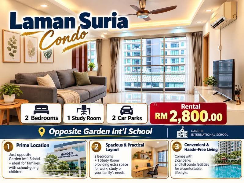 Condominium for Rent at Laman Suria - Kim Chia - Living Room - PropertyGuru.com.my
