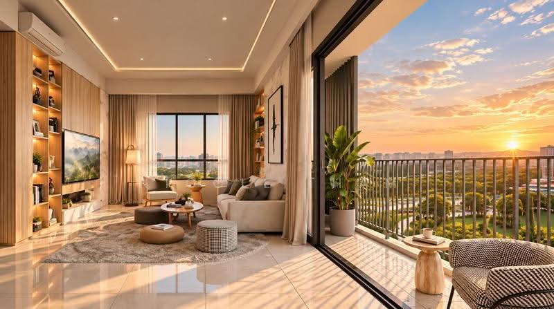 Service Residence for Sale at SouthPlace 2 Residences - Nicole Tham - Living Room - PropertyGuru.com.my