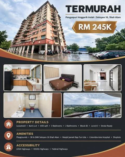 Apartment for Sale at Pangsapuri Anggerik Indah - Nazrin Hakimin - Kitchen - PropertyGuru.com.my