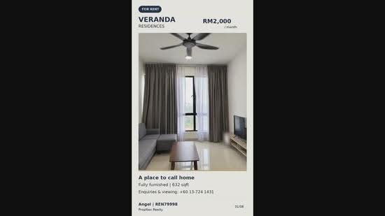Kediaman Servis untuk Disewa di Veranda Residence - Angel Lee - PropertyGuru.com.my