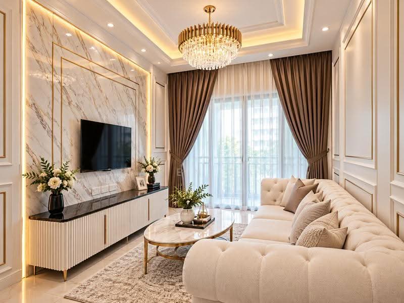 Kediaman Servis untuk Dijual di D'Secret Garden 2 (Pangsapuri Kempas Indah 2) - Daren Tay - Living Room - PropertyGuru.com.my