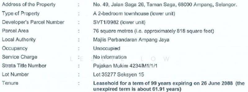 Townhouse for Sale in Taman Saga, Ampang (Ampang) - Leslie Low - PropertyGuru.com.my